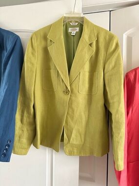 Talbots Lime Green Single-Button Blazer